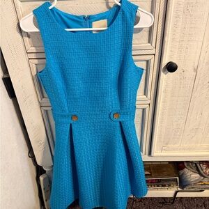 Modcloth Sleeveless Textured Blue Midi Dress